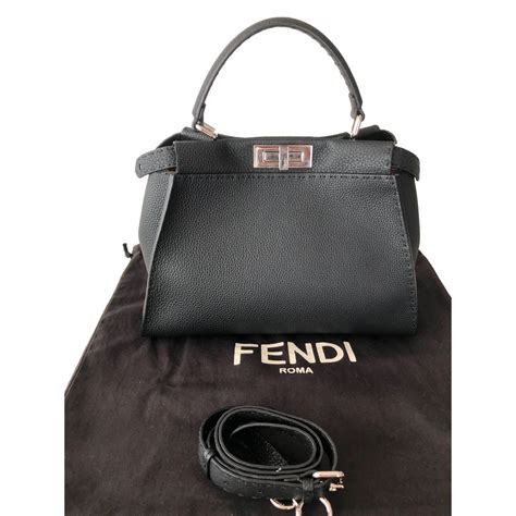 fendi black handbag|fendi brand black handbag.